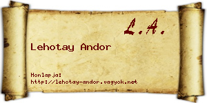 Lehotay Andor névjegykártya
