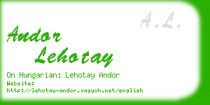 andor lehotay business card